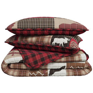Reversible Lodge Printed Quilt Set with Shams