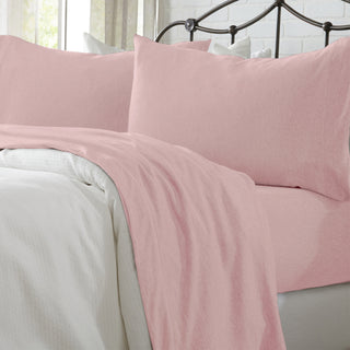 Ultra-Soft Cotton Heathered Melange Jersey Knit Sheet Set