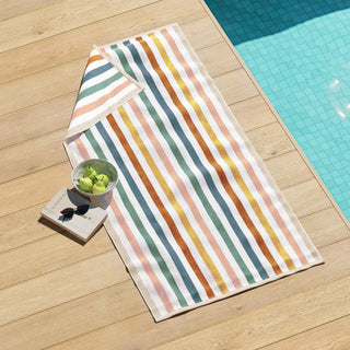 100% Cotton Stripe Border Oversized Beach Towel