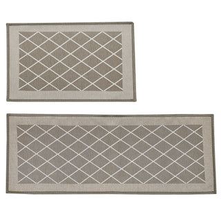 2 Pack Woven Trellis Machine Washable Accent Area Rug & Runner - Lysandra Collection