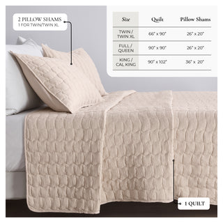 Gauze Wave Quilt Set With Shams