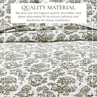 Holiday Toile Microfiber Reversible Quilt Set With Shams