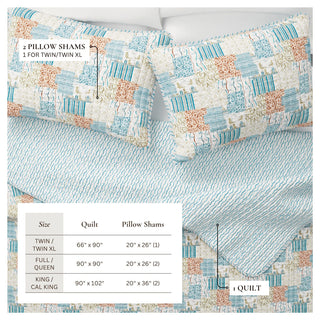 Coastal Patchwork Quilt Set with Shams