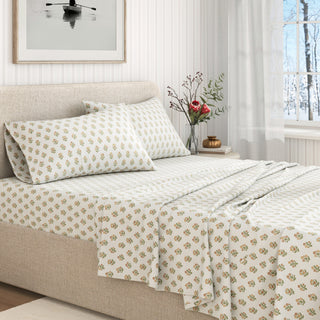 Turkish Cotton Winter Floral Printed Flannel Sheet Set
