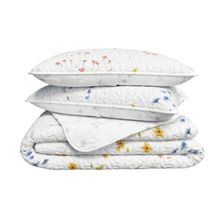 Colorful Floral Quilt Set with Shams