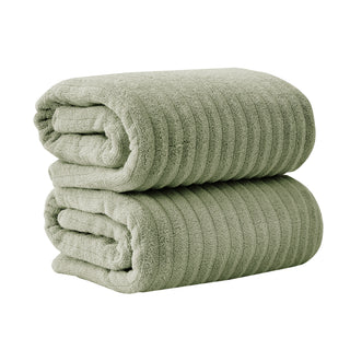 Premium Cotton Ribbed Towel Set