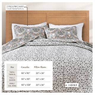 Holiday Woodland Microfiber Reversible Quilt Set With Shams