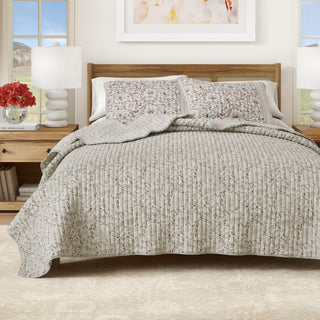 Border Floral Quilt Set With Shams