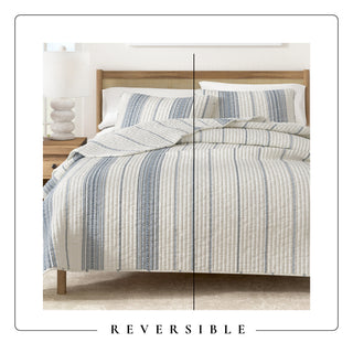 Farmhouse Stripe Quilt Set With Shams