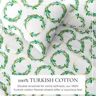 Premium Turkish Cotton Holiday Flannel Sheet Set