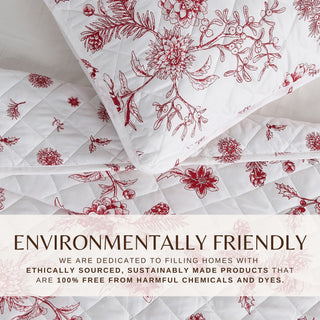 Christmas Printed Quilt Set with Shams