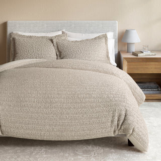 100% Cotton Honeycomb Waffle 3-Piece Duvet Cover Set