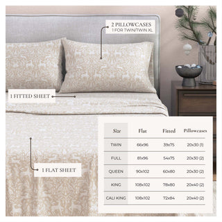 Premium Turkish Cotton Holiday Printed Flannel Sheet Set