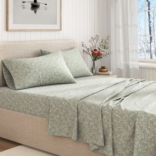 Turkish Cotton Winter Floral Printed Flannel Sheet Set