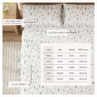 Premium Turkish Cotton Lodge Printed Flannel Sheet Set